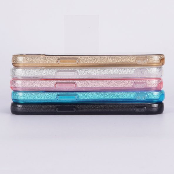 KNY Apple İphone 13 Pro Max Kılıf Simli Parlak Shining Silikon Gold - 3
