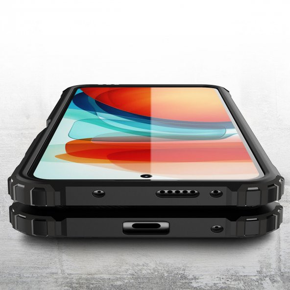 KNY Xiaomi Poco X3 GT Kılıf Çift Katmanlı Armour Case Siyah - 4