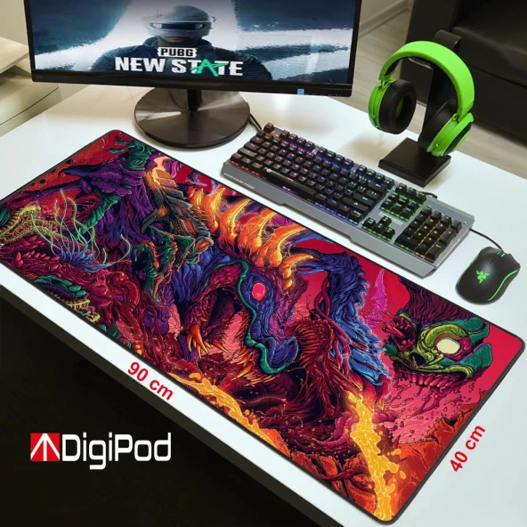 Gaming Mousepad Oyuncu Mousepad 90X40 Xxl Büyük Oyuncu Mousepad Kaymaz Taban 4mm Kalınlık - Resim 4