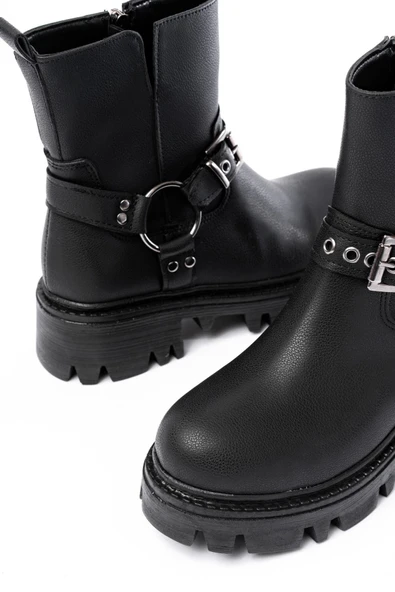 868-2015 Siyah Fermuarlı Günlük Kadın Bot - Resim 4