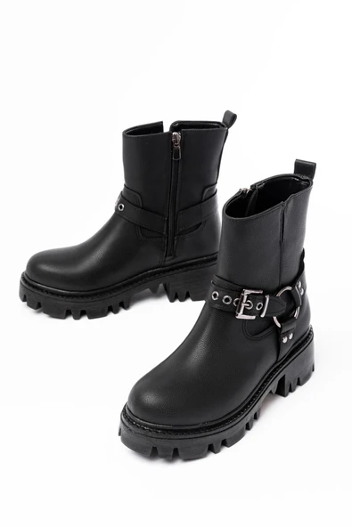 868-2015 Siyah Fermuarlı Günlük Kadın Bot - Resim 5