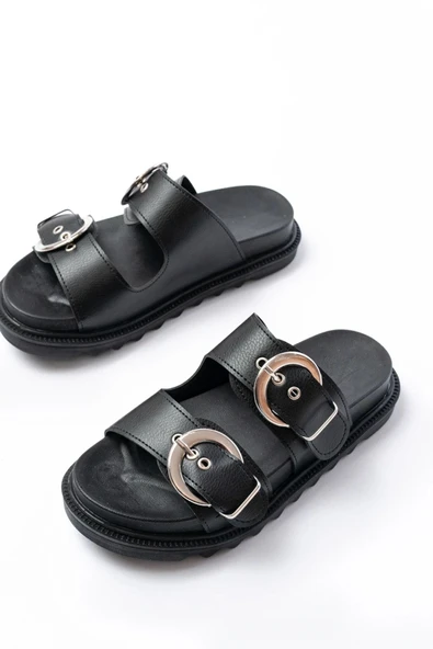 DM-6010 Siyah Toka Aksesuarlı Günlük Kadın Terlik - 3