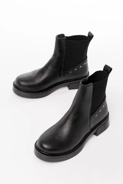 02-2005 Siyah Lastikli Günlük Kadın Bot - Resim 5