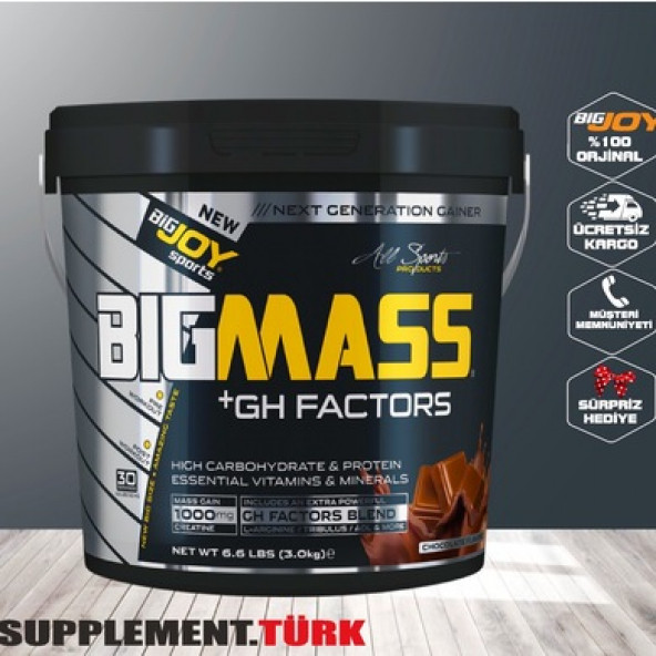 BigJoy Big Mass +GH Factors 3000 Gr Karbonhidrat Tozu Gainer