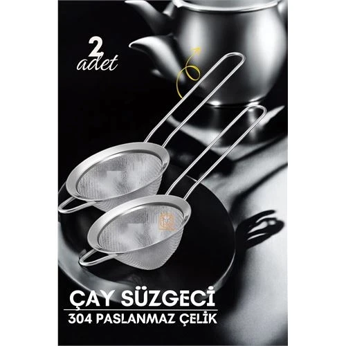 Klasik Çay Süzgeci 304 Paslanmaz Çelik 2 ADET - 1