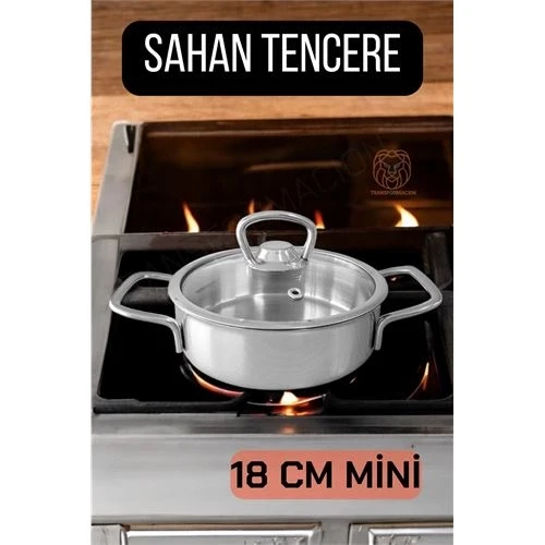 Kapaklı Sahan Tencere 18 cm Mini Paslanmaz Çelik - 2