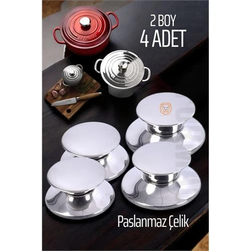 Tencere Tava Tepesi Tencere Tava Kapağı Tutucu 2 Boy 4 Adet - 2