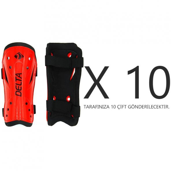 Delta 10 Çift (20 Tekli) Tekmelik Futbol Tekmeliği Futbolcu Kaval Koruyucu (Çift Cırtlı)