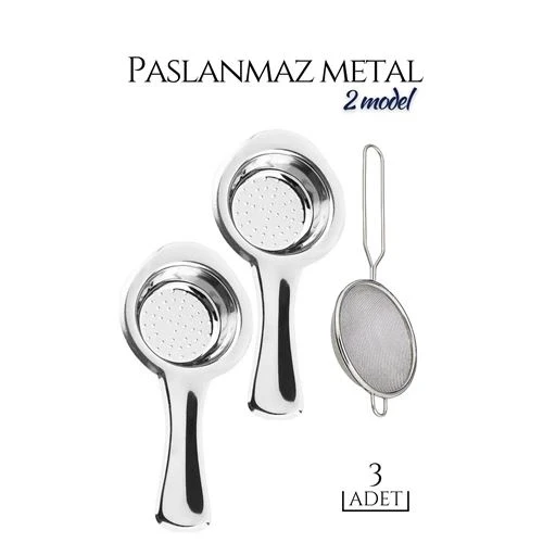 3 lü Set Metal Çay Süzgeci Cabrera Design - 1