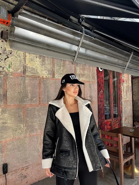 CHANEL DERİ SÜET KRAŞLI İÇİ PELUŞLU KAPLAMA KABAN - 2