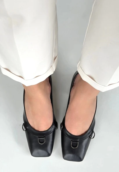 Cande Siyah Cilt Topuklu Ayakkabı - Resim 2