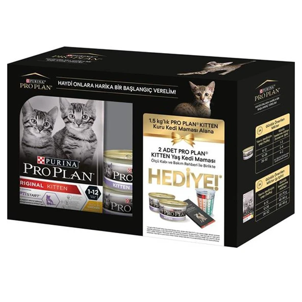 Pro Plan Kitten Tavuklu Yavru Kedi Maması 1.5 kg 2 Adet Kitten Konserve ve Ölçü Kabı Hediyeli