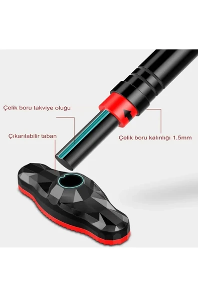 HUBSTEİN Yeni Nesil 72-95CM Kapı Barı Koridor Barfiksi Barfix Spor Aleti Demiri Barfiks Çubuğu E12 - 2