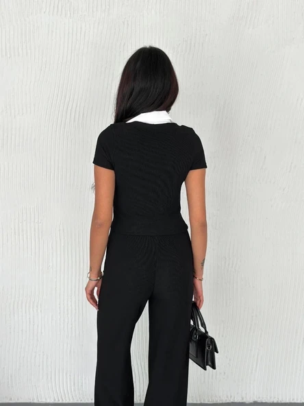 Ottoman kumaş beyaz gömlek yaka takım s4142 - 3