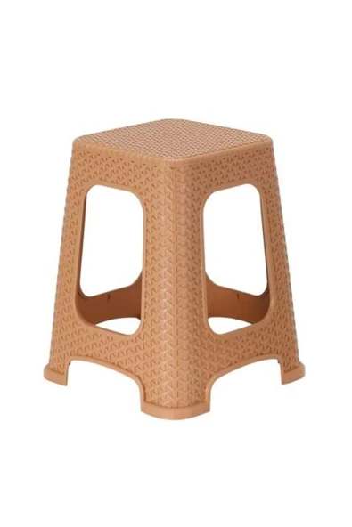 Sağlam Plastik Star Rattan Büyük Tabure (6 ADET) Tik - 2