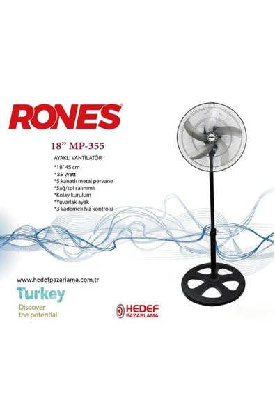 18'' MP-355 AYAKLI VANTİLATÖR - 1