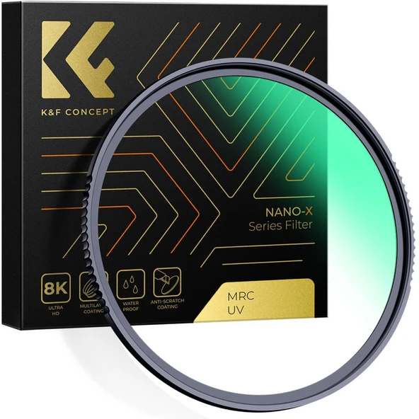 K&F CONCEPT 82 mm Nano-X MCUV Çok Katmanlı 8K UV Filtre