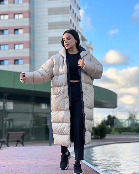 OVERSİZE UZUN ŞİŞME MONT - 3
