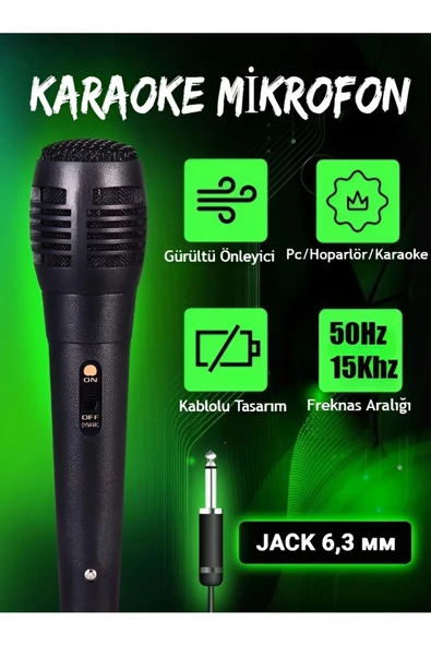 Karaoke Mikrofon Kablolu Mikrofon 6.5 Mm Karaoke Mikrofonu - 2