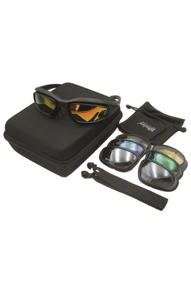 Daisy Tactical 4 Farklı Renk Lensli Çantalı Gözlük / Motorcu Dağcı Asker Gözlüğü ürün görseli