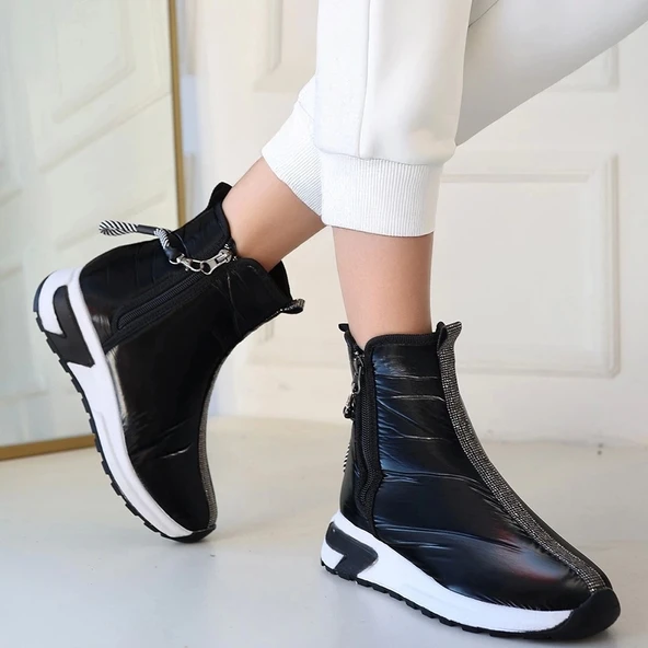 Riyne Siyah Paraşüt Fermuarlı Bot - Resim 4