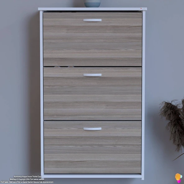 Modilayn WEST Asma Antre 72x116x 26 cm’ lik 3 Düşer Kapak 6 Göz Bölmeli Ayakkabılık