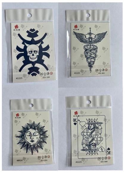 Şans 3 Hafta Kalıcı 4 Adet Minimal Yarı Kalıcı Dövme Seti ürün görseli 1