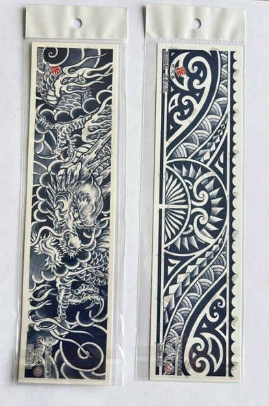 Dragon 3 Hafta Kalıcı 2 Adet Kol Bacak için Şerit Geçici Dövme Seti ürün görseli 1