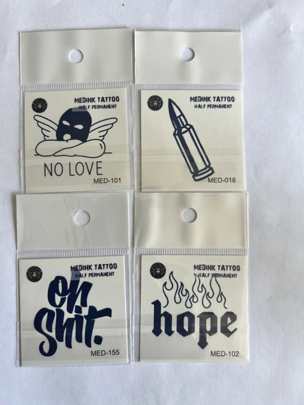 Melek 4 Adet Birden Minimal 3 Hafta Kalıcı Geçici Dövme Seti ürün görseli 1