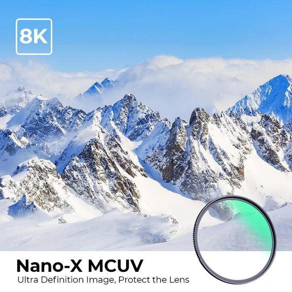 K&F CONCEPT 58 mm Nano-X MCUV Çok Katmanlı 8K UV Filtre - Resim 2