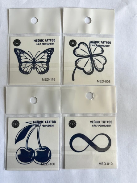 Sonsuz 4 Adet Birden Minimal 3 Hafta Kalıcı Geçici Dövme Seti ürün görseli 1