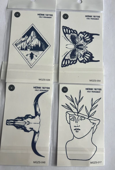 Felsefik 4 Adet Minimal 11x8 cm 3 Hafta Kalıcı Yarı Kalıcı Geçici Dövme