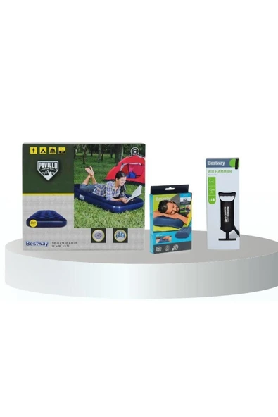 Bestway Tek Kişilik Tek Katlı Şişme Yatak,Şişme Yastık 185x76cm Full Set 67000 ürün görseli