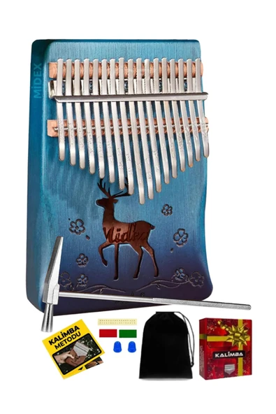 Klx-510 Hakiki Ağaç Geyik Desenli Kalimba 17 Tuşlu EE116 - 2