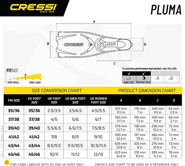 Cressi Pluma Dalış Paleti  BLACK-SILVER NO:39-40 - 9
