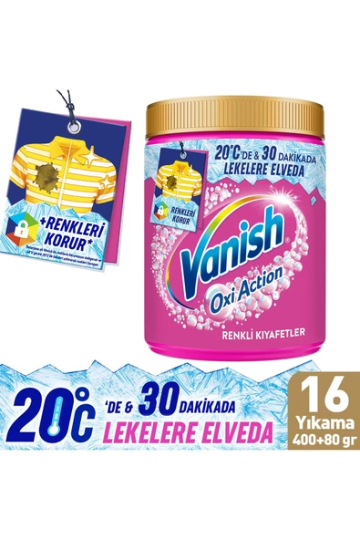 Vanish Oxi Action Multipower Renkliler İçin Deterjan Güçlendirici Toz ve Leke Çıkarıcı 480 Gram