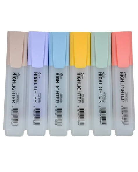 Cengo 6lı Fosforlu Kalem Retro Renkler CGO803 - 2