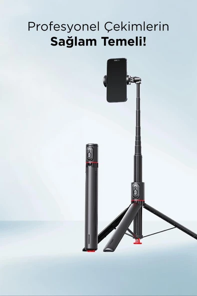 Torima TT-01 Çok Amaçlı 1.77M Kumandalı Tripod Selfie Çubuğu Siyah - 2
