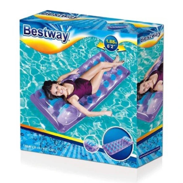 Deniz Yatağı Dik Yastıklı Bardaklı Yatak 188x71Cm Bestway - 43015 - 4