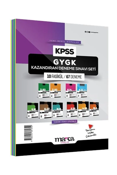 KPSS GYGK Kazandıran Deneme Sınavı Seti 10 Fasikül 67 Deneme - Marka Yayınları