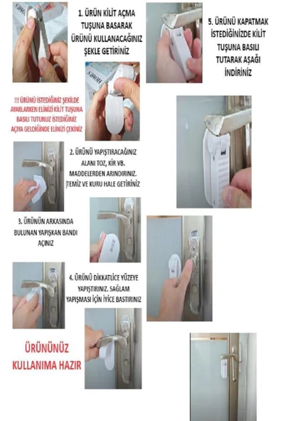 Kapı Kolu Kilidi Çocuk Koruyucu Güvenlik Kilit Kapı Açma Önleyici Engelleyici Kapı Kolu Kilidi - 6