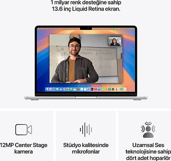 Apple MacBook Air MW0W3TU/A M4 16 GB 256 GB SSD 13.6" macOS Dizüstü Bilgisayar - 4