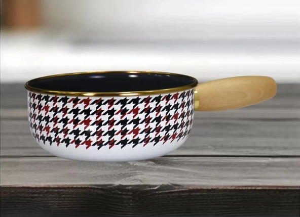 Pr Home Forte Red Emaye Ahşap Kulplu Mini Tava 16 cm