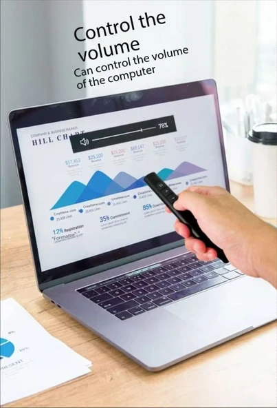 Akıllı Tahta/Telefon/Tablet Dokunmatik Kalem Lazer Presenter Kablosuz Sunum Kumandası-Fiber Uçlu-1 - 9