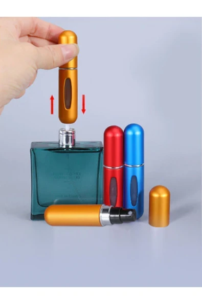 Parfüm Şişesinden Doldurulabilir Çanta Içi Parlak Pembe Mini Cep Parfüm Şişesi 5 ml - 3
