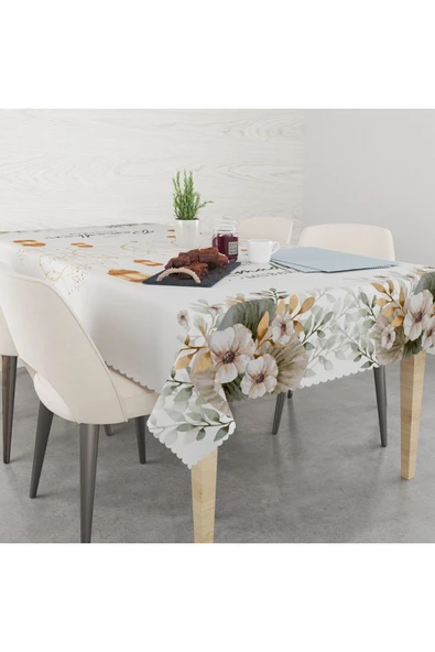 yok yok evim eve dair her şey Ramazan Temalı Çiçekli Dertsiz Masa Örtüsü - Resim 2