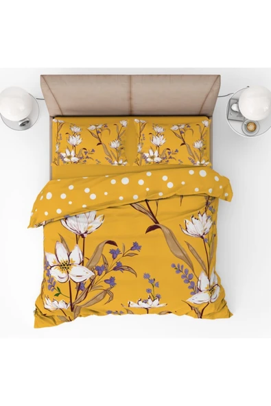 yok yok evim eve dair her şey Bahar Dalları ve Çiçekler 3d Dijital Baskılı Nevresim Takımı