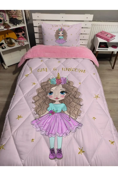 yok yok evim eve dair her şey Welsoft Pofuduk Çift Taraflı LİTTLE PRENSES Desenli Tek Kişilik Yorgan Uyku Seti