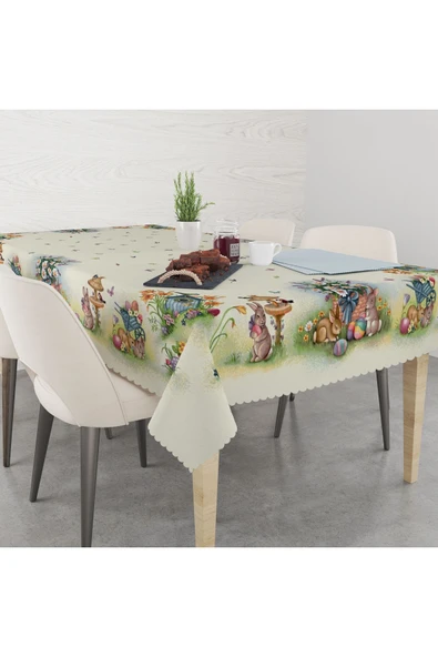 Pusula Home Paskalya Tavşanlar Dertsiz Masa Örtüsü