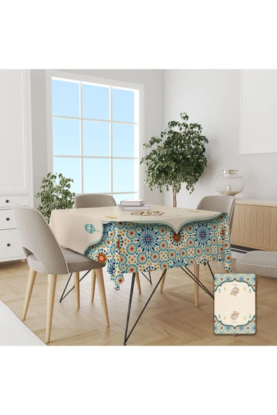 yok yok evim eve dair her şey Ramazan Temalı Çini Detaylı Dertsiz Masa Örtüsü